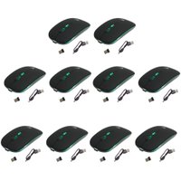 Kit 10 Mouses Sem Fio Recarregável Mega M185 com Led DPI Ajustável