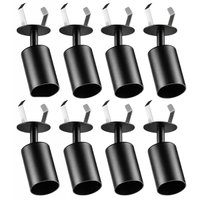 Kit 8 Spots de Teto 6x18cm Preto GU10 MR16 Bivolt 7W Embutir Neo Dital Forro Gesso Madeira PVC