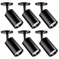 Kit 6 Luminárias Spots de Sobrepor Neo Dital 6x14cm Preto Alumínio MR16 Iluminação Interna