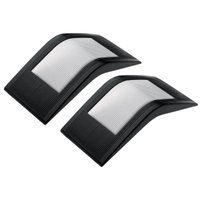 Kit 2 Arandelas Luminária Curvada Lente Transparente Preto Termoplástico Lâmpada E27 Face Dital