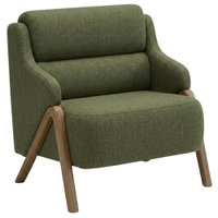 Poltrona Decorativa Madri Pes Madeira Linho Color Trend TCA 307 MOLL