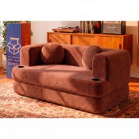 Sofá Cama Hali 1,50m Xpand Tech Tecido Bouclê Marrom Cama inBox