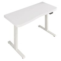 Mesa Escritorio Tampo Tamburato Com Regulagem de Altura 135X60 cm Branco Artany