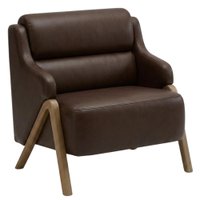 Poltrona Decorativa Madri Pes Madeira Courino TCS 721 MOLL