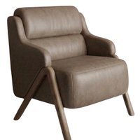Poltrona Decorativa Madri Pes Madeira Courino TCS 729 MOLL