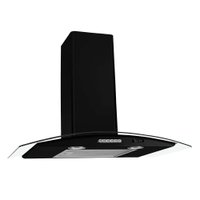 Coifa de Parede Terim Vidro Curvo Black Duto Slim 75 CM 220V