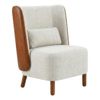 Poltrona Decorativa Verso Pes Madeira Linho E Courino TCS 701 TCS 727 MOLL