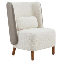 Poltrona Decorativa Verso Pes Madeira Boucle E Courino TCE 1010 TCS 726 MOLL