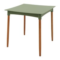 Mesa Diana Verde Oliva Tramontina 70cm em Polipropileno com Pernas de Madeira