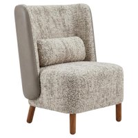 Poltrona Decorativa Verso Pes Madeira Boucle E Courino TCE 1018 TCS 726 MOLL