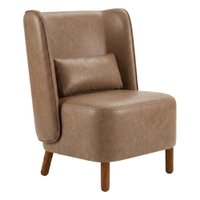 Poltrona Decorativa Verso Pes Madeira Courino TCS 729 MOLL