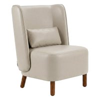 Poltrona Decorativa Verso Pes Madeira Courino TCS 725 MOLL
