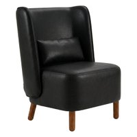 Poltrona Decorativa Verso Pes Madeira Courino TCS 724 MOLL
