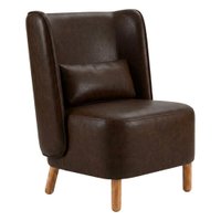 Poltrona Decorativa Verso Pes Madeira Courino TCS 721 MOLL