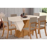 Mesa Sala Jantar Épic + 6 Cad Milla Nature/Amêndoa Henn