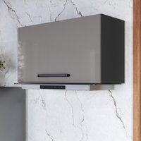 Armário Aéreo Modulado Para Geladeira Fidelitá Mônaco 80cm 1 Porta Basculante Chumbo/Titânio
