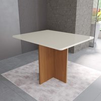 Mesa de Jantar Retangular Tampo de Madeira Fidelitá Itália 110cm Freijó/Off-White