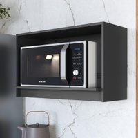 Armário Aéreo Modulado Para Microondas Fidelitá Mônaco 80cm Chumbo/Titânio
