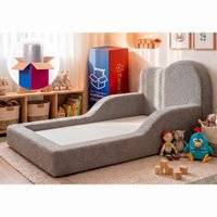 Cama Montessoriana Infantil Cloud 100x182cm Xpand Tech Bouclê Cinza Claro Cama inBox