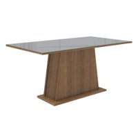 Mesa de Jantar Retangular Tampo de Madeira Rustic e Cinza 5364 Madesa