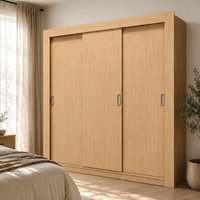 Guarda-Roupa Casal Multimóveis Barcelona 3 Portas de Correr CR35401 - Madeirado