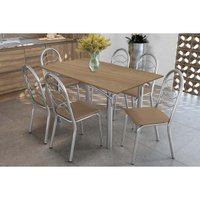 Mesa Sala Jantar Elba + 6 Cad Holanda Cromado Kappesberg