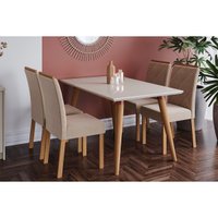 Mesa Sala Jantar Adele + 4 Cad Fernanda Madeirado/OffW Cimol
