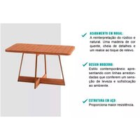 Mesa Sala Jantar Átria + 6 Cad Lux Rose/Caramelo Carraro