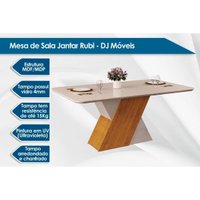 Mesa Sala Jantar Rubi + 6 Cad Lia Cedro DJ Móveis
