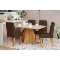Mesa Sala Jantar Maitê + 4 Cad Maia Cinamomo Cimol