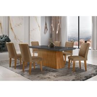Mesa Sala Jantar Luna + 6 Cad Londrina Capuccino Rufato