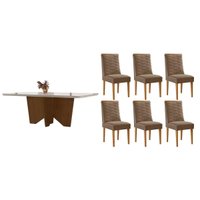 Mesa Sala Jantar Nevada + 6 Cad Maldivas Naturale Rufato