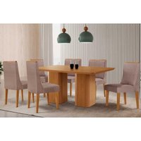 Mesa Sala Jantar Maldivas + 6 Cad Dakota Naturale Rufato