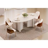 Mesa Sala Jantar Liz + 6 Cad Vitta Off White DJ Móveis