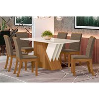 Mesa Sala Jantar Épic + 6 Cad Isa Nature/Bege Henn