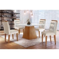 Mesa Sala Jantar Luna + 4 Cad Imperatriz Capuccino Rufato