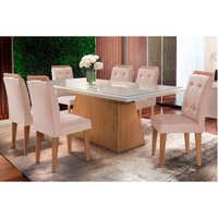 Mesa Sala Jantar Luna + 6 Cad Imperatriz Capuccino Rufato