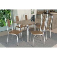 Mesa Sala Jantar Elba + 6 Cad Florença Cromado Kappesberg