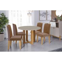 Mesa Sala Jantar Flora + 4 Cad Juliana Cinamomo Cimol