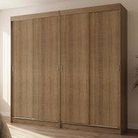 Conjunto 2 Guarda-Roupas 4 Portas de Correr Rustic Tokio Madesa