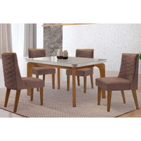 Mesa Sala Jantar Londrina + 4 Cad Dafne Naturale Rufato