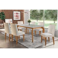 Mesa Sala Jantar Londrina + 6 Cad Jade Capuccino Rufato