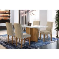Mesa Sala Jantar Berlim + 4 Cad Grécia Capuccino Rufato