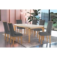 Mesa Sala Jantar Londrina + 6 Cad Amsterdã Capuccino Rufato