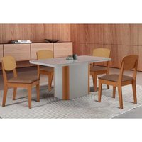 Mesa Sala Jantar Pietá + 4 Cad Havana Natural/Capucci Rufato