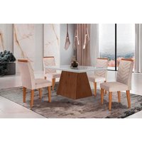Mesa Sala Jantar Luna + 4 Cad Londrina Capuccino Rufato