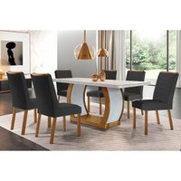 Mesa Sala Jantar Jade + 6 Cad Londrina Capuccino Rufato