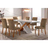 Mesa Sala Jantar Imperatriz + 6 Cad Amsterdã Capuccin Rufato