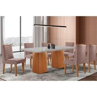 Mesa Sala Jantar Maldivas + 6 Cad Dafne Naturale Rufato