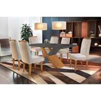 Mesa Sala Jantar Imperatriz + 6 Cad Melissa Capuccino Rufato